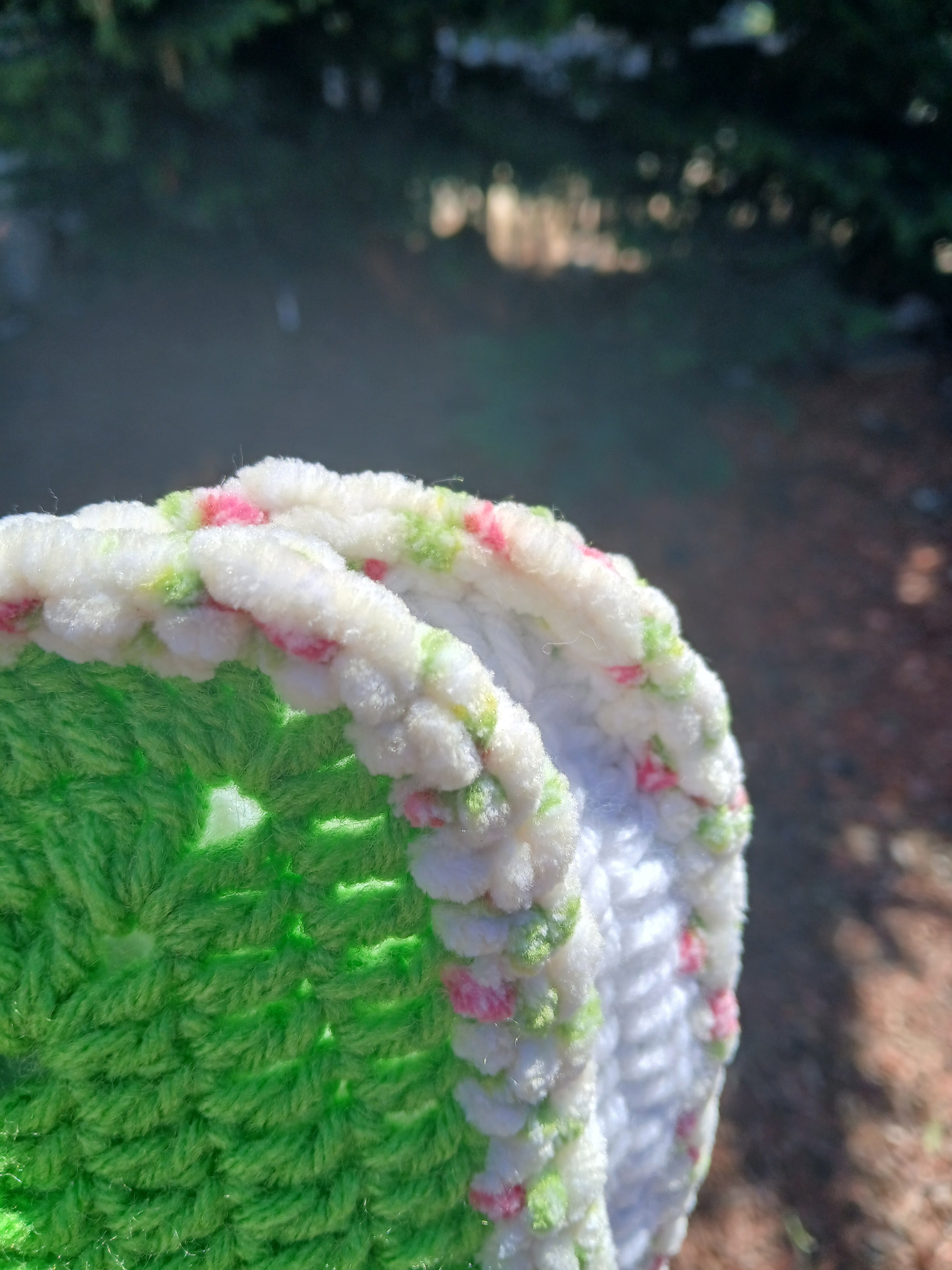 Green and White Clutch Bag