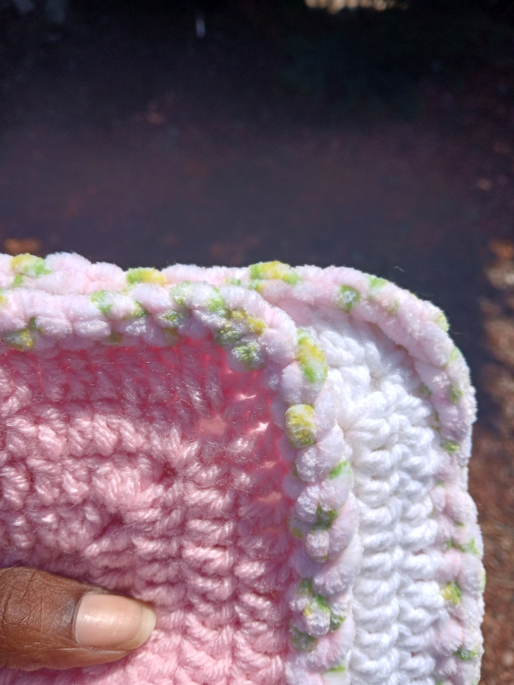 Light Pink and white Clutch bag