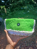 Green and White Clutch Bag